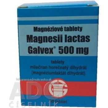 Magnesii Lactici 500 mg tbl. Galvex Magnéziové tablety 500 mg Galvex tbl.50 x 0,5 g