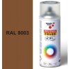 Sprej hnedý lesklý 400ml, odtieň RAL 8003 farba hnedá hlina lesklá, Schuller Ehklar, farby v spreji PRISMA COLOR 91332