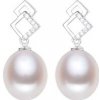 Tiniana Stříbrné naušnice s pravou perlou Ros