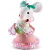 Dekorácia MagicHome Vianoce Candy Line, myška, ružová, 27 cm
