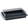 Wimex Miska na Sushi, PET čierna 185 x 127 x 20 mm + viečko, 400 sád