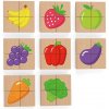 Viga Detské drevené magnetické puzzle Ovoce a Zelenina