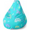 Sablio Sedací vak Pear Farebné dúhy - 140 x 100 x 25 cm