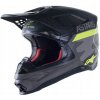 Prilba SUPERTECH S-M10 limitovaná edícia AMS, ALPINESTARS (sivá/biela/žltá f