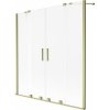 Mexen Velar Duo, 2-krídlová posuvná vaňová zástena 150 x 150 cm, 8mm sklo námraza, zlatá matná, 896-150-000-32-55