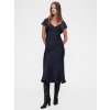 Gap Saténové midi šaty Studio by Zac Posen tmavomodrá