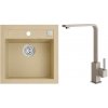 Alveus SET A20164 Beige 55 SETA20164 - Drez Granitový Formic 20 - 520x510mm, vanička 440x350x200mm + bateria Afra