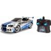 Autíčko na diaľkové ovládanie RC Nissan Skyline GTR Fast & Furious Jada modrostrieborné dĺžka 19 cm 1:24