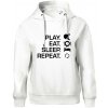 Stolný tenis - eat sleep - Oversized mikina dámská Moon - kratšia + širšia - S ( Biela )