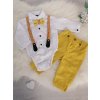 súprava elegant s body biela - žltá veľ. 74