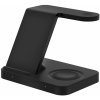 AppleKing bezdrôtový rýchly nabíjací stojanček 3v1 pre iPhone / Apple Watch / AirPods - čierny - možnosť vrátiť tovar ZADARMO do 30tich dní