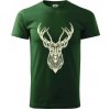 Jeleň kresba - Klasické pánske tričko vyššej gramáže - XS ( Fľaškovozelená )