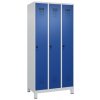 Šatňová skriňa C+P Cabo-Plus na nožičkách, 3 oddelenia, 900 x 500 x 1950 mm, sivá/modrá