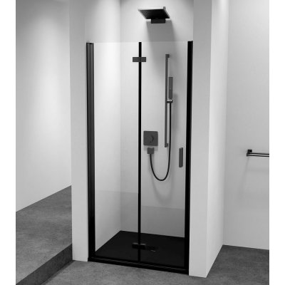 Polysan, ZOOM LINE BLACK sprchové dvere skladacie 900 mm, lavé, číre sklo, ZL4915BL