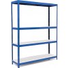 Policový regál Trestles RH 2000x1400x450, nosnosť 1200 kg, 4 police Farba: modrá, Typ police: biela HDF 5 mm