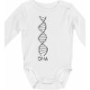 Cyklistovo DNA - Body dojčenské s dlhým rukávom - Dlhý r. 6-12 mes ( Biela )