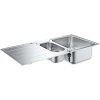 GROHE K500 ​nerezový dvojdrez s odkvapávacou plochou, s excentrom, obojstranný, horná montáž, 1000 x 500 mm, kartáčovaná nerezová oceľ, 31572SD1