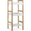 Autronic DR-013-3 Regál, 3 police, masív bambus, prírodný odtieň, MDF, biely matný lak, nosnosť 9 kg