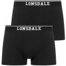 Lonsdale Pánske Boxerky 2 Pack Oxfordshire Čierne