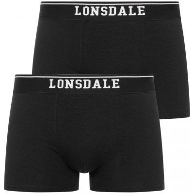 Lonsdale Pánske Boxerky 2 Pack Oxfordshire Čierne