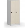 Šatníková skrinka S1 znížená, 2 oddiely, 1500 x 600 x 500 mm, demont, zámok s čítačkou RFID kariet, laminované dvere, breza