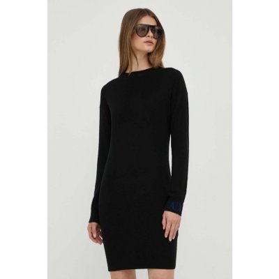 Armani Exchange vlnené šaty čierna