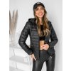 Čierna dámska prešívaná prechodná bunda s kapucňou Bolf B0124