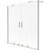 MEXEN/S - Velar Duo dvojkrídlová posuvná vaňová zástena 150 x 150, dekor, nikel kartáčovaný 896-150-000-32-97