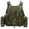 101INC taktická vesta RANGER s kapsami MOLLE väzba ZELENÁ