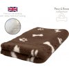 DRYBED Premium Vet Bed Paws & Bones hnedý 100 x 75 cm