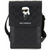 Karl Lagerfeld Saffiano Monogram Ikonik NFT taška na telefón, čierne