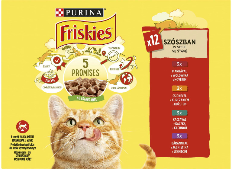 Friskies cat kura&hovädzie&jahňacie&kačica 12 x 85 g