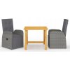 Zostava záhradného nábytku z dreva VidaXL sivá 3 ks