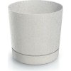 Prosperplast Deutschland Kvetináč Prosperplast TUBO P Eco Wood Biela 29,2 cm