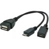 Gembird adaptér OTG USB (AF) / Micro-USB (BF) na Micro-USB (BM), kábel, 0.15 m A-OTG-AFBM-04
