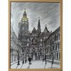 Dóm sv. Alžbety I. - Minár Marek - originálny, ručne maľovaný obraz S (do veľkosti 45x45cm) Čierno-biela