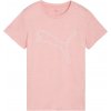 Dámske tričko Puma, W TAD ESSENTIAL HEATHER LOGO TEE Lososová,Biela M