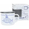 BELIS Smaltovaný hrnček ø 8 cm – 0,35 l biely „ponorka“ v krabičke – ČESKÝ PLECHÁČIK - 11008-039RAM04