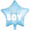 PartyDeco Fóliový balón hviezda It´s a boy 48cm