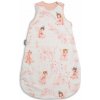 Spací vak, mušelín, bavlna, veľ. M, 50x80cm - Víla Ema, ružová, biela