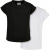 Urban Classics Dámske tričká Girls Organic Extended Shoulder Tee 2-Pack Farba: Black/White, Veľkosť: 116 cm