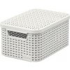 CURVER úložný box RATTAN S, 29,1 x 19,8 x 14,2 cm, biely, 03617-885