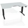 Pracovný stôl Motion Ergo, PO, 3S, 120x61-128x90 cm, sivá/čierna