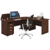 Kancelársky pracovný stôl s kontajnerom MIRELLI, typ E, orech