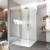 Mereo Zalamovací sprchový kút, Novea, štvorec, 90x90 cm, chróm ALU, sklo Číre, dvere ľavé CK12823ZL