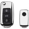 Metalický obal na kľúč Škoda , VW, Seat strieborný