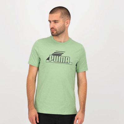PUMA Bavlnené pánske tričko na fitnes s krátkym rukávom zelené 2XL