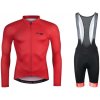 Force PURE červený dlouhý rukáv + Force STRIPE černo-červené