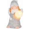 Postavička MagicHome Vianoce, Anjel so snehovou guľou, LED, terakota, 13,5x13x20 cm