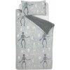 Sivé detské obliečky so svietiacim efektom na jednolôžko z mikroplyšu 135x200 cm Halloween Skeleton – Catherine Lansfield